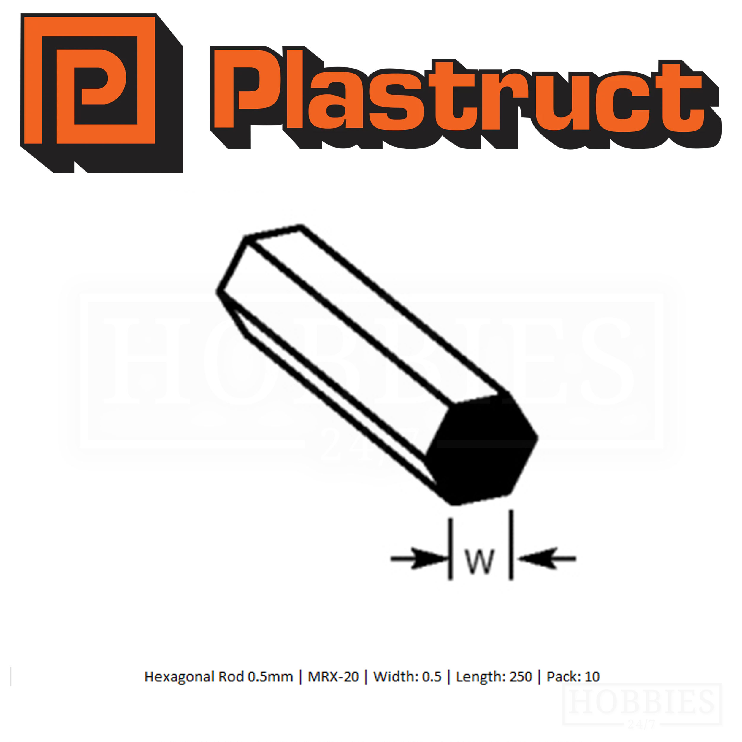 PLAS 90871 MRX 20 0.5 HEX ROD 10s
