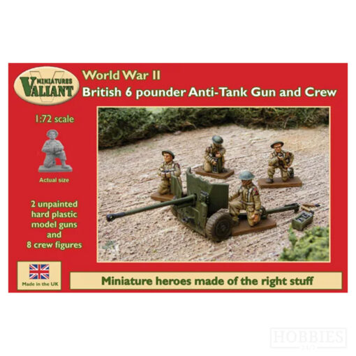 Valiant British 6 Pdr Gun And Crew 1/72 Scale